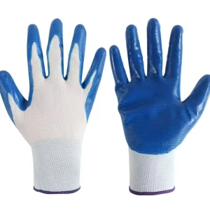 Nylon Knit Rubber Coated Gloves Nitrile Protection Safety Work Gloves