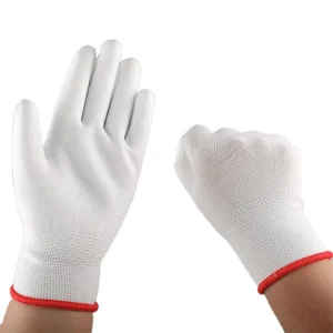 Nylon PU Coated Palm Heavy Duty Safety Gloves Factory Wear Resistant Breathable Knitted Labor Protective Gloves