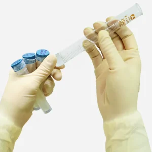 OEM 11inch Hand Specific Disposable Sterile Rubber Gloves Textured Fingers Waterproof Cleanroom Biotechnology