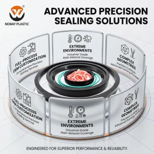 OEM Customized Silicone Rubber Molded Part Gasket Seals Industrial EPDM NBR NR FKM Machinery Machinery Shaped Cutting Neway CN