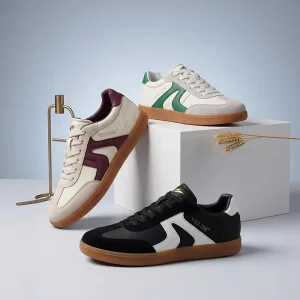 OEM Factory Custom Logo German Trainer Men Women Sneakers Luxury Leather Cowhide PU Rubber Outsole for Casual Daily Wear