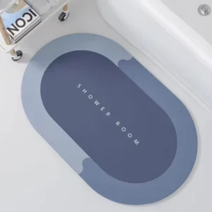 OEM ODM Factory Geometric Printed Rubber Anti-Slip Thick Oval Bath Mat Quick Water-Absorbent