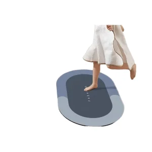 OEM ODM Factory Printed Oval Bath Mat Quick-Drying Water-Absorbent for Home Use Customizable