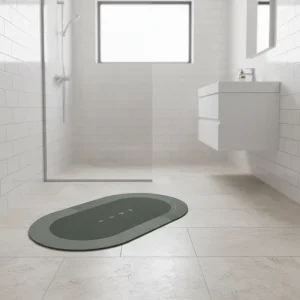 OEM ODM Factory Printed Rubber Anti-Slip Oval Bath Mat Quick-Drying Water-Absorbent for Home Use
