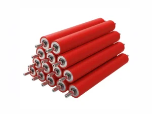 OEM Rubber Roller Diameter Polyurethane PU Rubber Wheel Mute Wear resistant Unpowered Rubber Roller Anti static Roller Spot