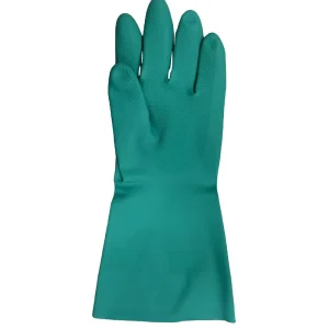 Oil & Grease Resistant Puncture Proof 15mil Thick Cotton Flock Lined Reusable Nitrile Gloves