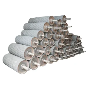 Oil-Resistant Grooved Neoprene Rubber Roller with Carbon Steel Core for Woodworking Machinery