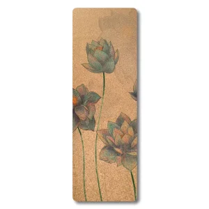 Organic Products Water Color Lotus Custom Print Eco Friendly 6MM Waterproof Natural Cork Rubber Yoga Mat
