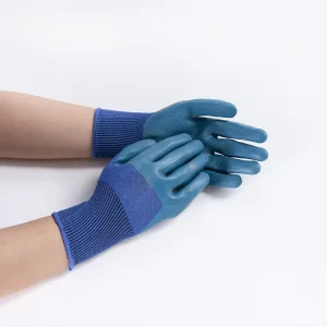 PPE Hand Protection Durable Non Slip Breathable Work Industrial Rubber Construction Security Work Safety Glove Car Industry Use