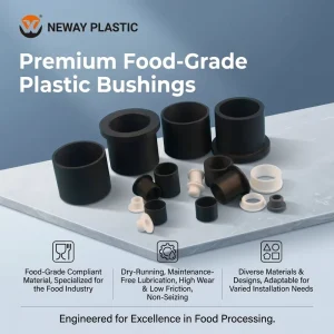 PTFE Composite Bearing Food Industry Dry Running PTFE Plastic Bushings Nylon Flange POM Sleeves Bushing