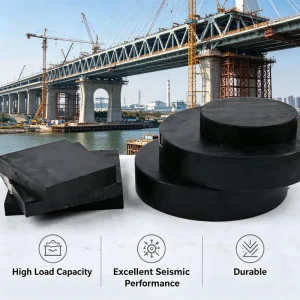 PTFE Laminated Elastomeric Rubber Bridge Bearing Pad for Seismic Isolation and Building Support