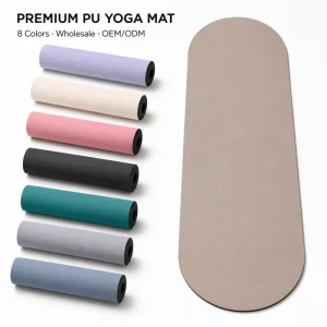 PU Rubber Hot Yoga Mat 183x68cm 4.5mm Oval Capsule Shape Non Slip Sweat Absorbent Pilates Exercise Mat Custom Logo