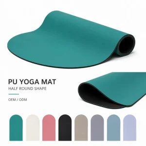 PU Rubber Yoga Mat 183x68cm 4.5mm Semi Round Single Arched End Wet Dry Grip Hot Yoga Pilates Mat Custom Logo