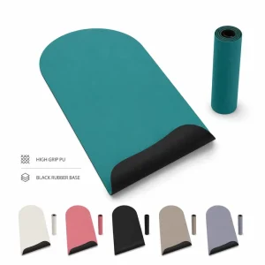 PU Rubber Yoga Mat 4.5mm 183x68cm Rounded Head One Curved End Non Slip Sweat Grip Pilates Mat Custom Branding Supplier