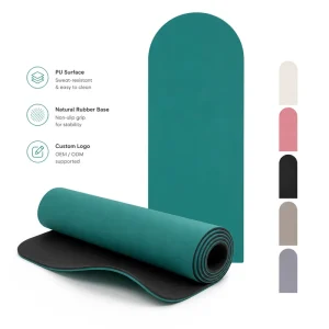 PU Rubber Yoga Mat 4.5mm 183x68cm Semi Circle End High Grip Sweat Absorbent Hot Yoga Pilates Mat Custom Logo