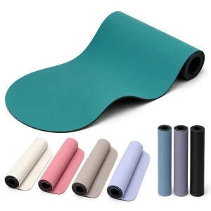 PU Rubber Yoga Mat 72×27 Inch 4.5mm Curved Top One Round End Black Rubber Backing Non Slip Fitness Mat Custom Logo OEM Supplier
