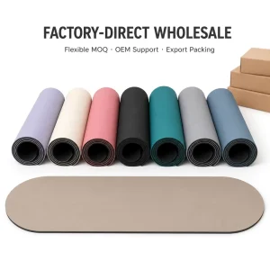 PU Yoga Mat 72×27 Inch Capsule Shape Rounded Ends Anti Skid Moisture Absorbing Pilates Fitness Mat Custom Print OEM Factory
