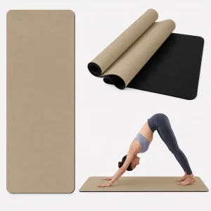 PU Yoga Mat Non-Slip Fitness Exercise Mat with Carry Strap and Storage Bag for Hot Yoga Pilates and Home Workout 4.5mm