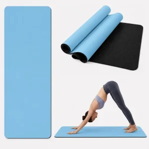 PU Yoga Mat Sweat Absorbent Workout Mat with Adjustable Carry Strap for Bikram Yoga and Gym Training 4mm