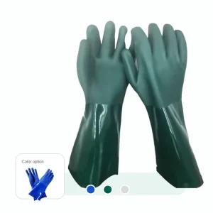 PVC Chemical Resistant Gloves 27CM 30CM 35CM 40CM Long Cuff Acid Alkali Oil Waterproof Safety Work Gloves OEM