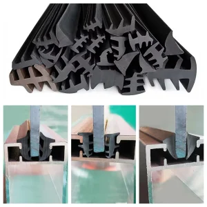 PVC Door and Window Glass Slots Seal Strip for Glass Door & Sliding Window Press Edge Wrapping Design Weatherproof Rubber Seal