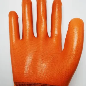 PVC Rubber Gloves Full Coated Anti Wear Acid Alkali Resistant 2 Mil Elastic Cuffs Powder Free Non Slip 23cm Labor Protection