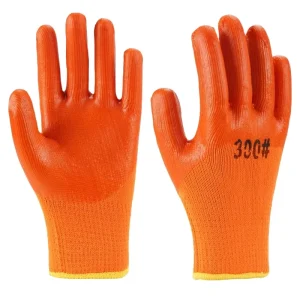 PVC Rubberized Labor Insurance Gloves Warm and Wear Resistant Fleece Nylon Gloves