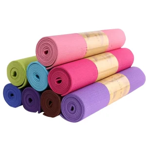PVC and Natural Rubber Yoga Mat 4mm 6mm 8mm Thick Double Sided Woven Design Sweat Resistant Home Gym Workout Gear