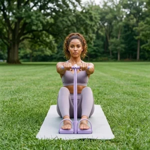 Pedal Resistance Band with Handle Yoga Resistance Pull Rope Multifunction Body Shaping Exercise Equipment with Foot Pedals