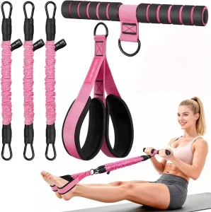 Pedal Resistance Bands Handles 3 Tube Adjustable 30 60 90LBS Durable Core Strength Training Sit Fitness Gym Equipment Unisex