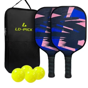 Pickleball Paddle Set Graphite Face Honeycomb Core with Balls Bag Portable USAPA Approved Outdoor Sports Equipment for Beginners