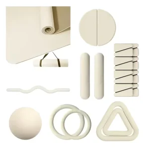 Pilates Mat Non Slip Custom Logo Ankle Weight Set Dumbbell Ring Weight Matte Yoga Balls Semicircle Yoga Brick Beige Yoga Mat