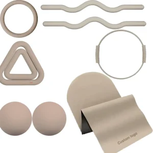Pilates Mat Silicone Dumbbells Beam Women Pilates Silicone Ring Circle and Triangle Dumbbell Ring Set Custom Yoga Mat