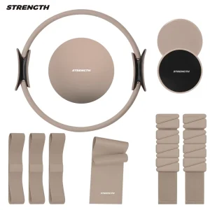 Pilates Set with Ring Yoga Mat Ball Resistance Bands Slider Magic Circle Ankle Weights Pilates Accessories Kit