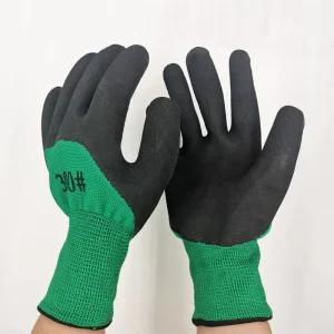Polyester Dipped Rubber Safety Handjob Work Gloves 13 Gauge Nylon Foam Latex Coated Protective Gloves for Construction