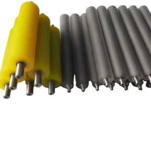 Polyurethane Rubber-Coated Conveyor Roller, Refurbished, Double-Bearing Power Roller