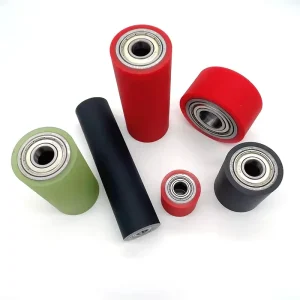 Polyurethane Silicone Rubber Roller PU Unpowered Double Bearing Roller Roller