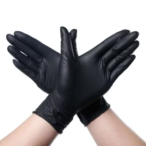 Powder Free Black Nitrile Gloves for Food Grade Waterproof Hypoallergenic Disposable Work Safety