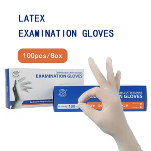 Powder Free Disposable Latex Exam Gloves CE Approved Medical Rubber Gloves for General Hospital