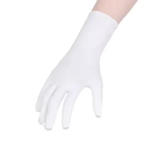 Powder Free Disposable Nitrile Examination Gloves Medical Civil Use Elastic Comfortable White Textured Surface