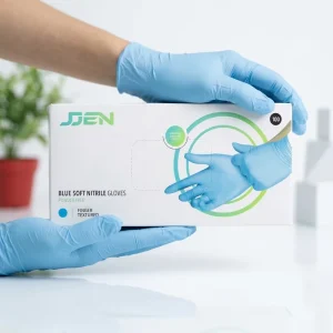 Powder Free Medical Disposable Food Grade Box of 100 Household Rubber Blue Examination Nitrile Coated Gloves