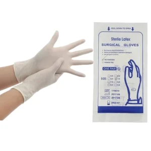 Powder Free Rubber Latex Gloves Pack in Pairs Disposable Medical Use Examination Sterile Latex Surgical Gloves