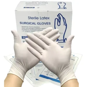 Powder Free Rubber Latex Gloves Pack in Pairs Disposable Medical Use Examination Sterile Latex Surgical Gloves