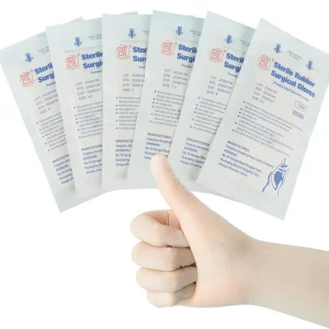 Powder Free Sterile Rubber Surgical Gloves Flexible Comfort Latex Gloves for Clinic Surgery