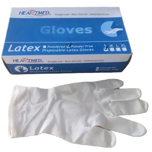 Powder Free Waterproof Rubber Latex Gloves Disposable Examination Gloves in Milky White Color