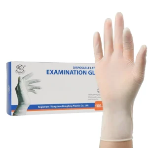 Powdered & Powder Free Rubber Exam Gloves High Elastic Disposable Latex Examination Gloves