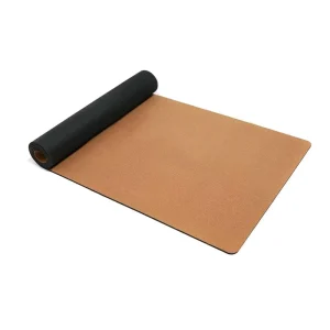 Premium Eco Friendly Foldable Waterproof Yoga Mat with Carrying Strap Custom Print Cork and Natural Rubber