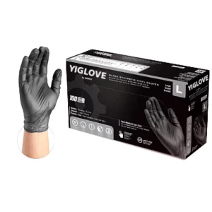 Production Line 4 6 7 8 Mil Black Blue Pink Purple Kitchen Industrial Diamond Powder Free Vinyl Nitrile Hand Gloves Box Of 100