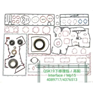 QSK19 KTA19 Diesel Engine Lower Gasket Kit 4089717 for Heavy Duty Marine Vessels and Mining Machinery