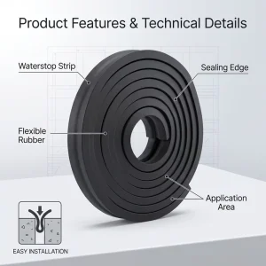 Quick Installation Bentonite Water Stop in Concrete Joint Black Bentonite Rubber Absorbent Expansion Water Stop Strip